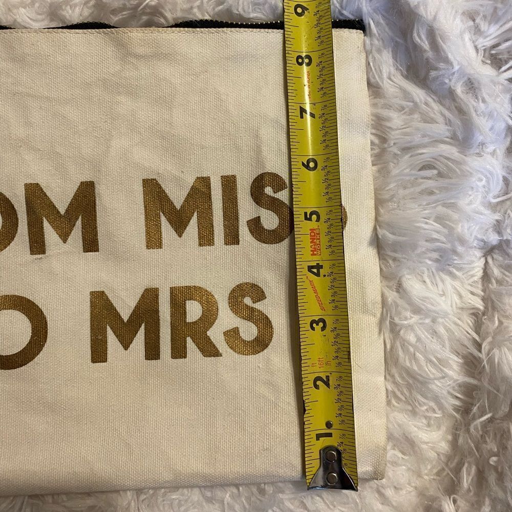 From Miss To Mrs Canvas Zip Pouch - Picture 4 of 5